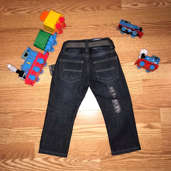 NWT Dark Blue Slim Straight Belted Jeans/ Sz. 18M - Picture 3 of 5